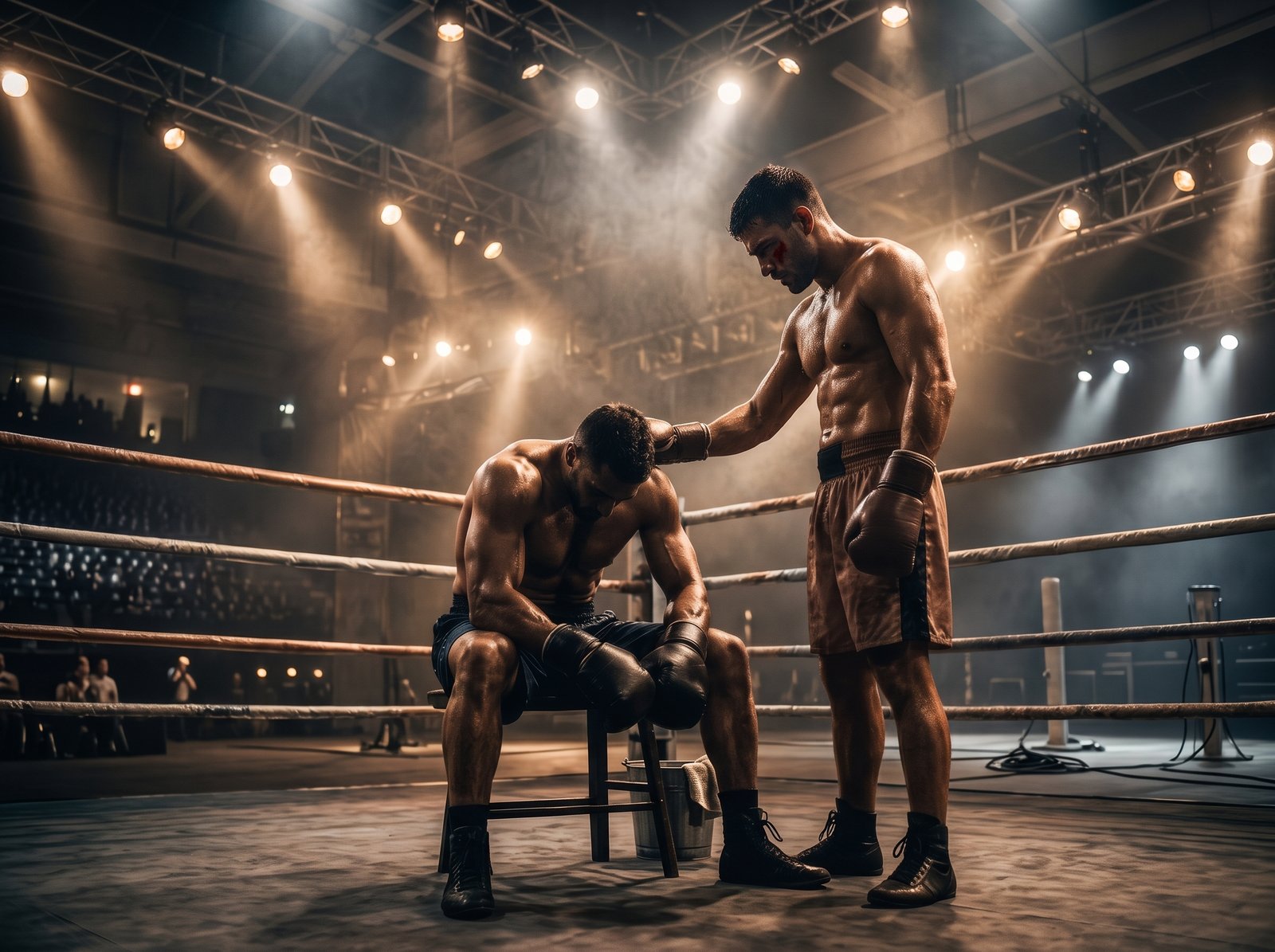 Boxeadores entrenando